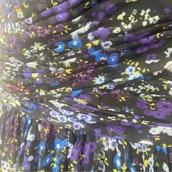 Mac Duggal One Shoulder Floral Cut Out Black Blue Gown 12 - Picture 9 of 16